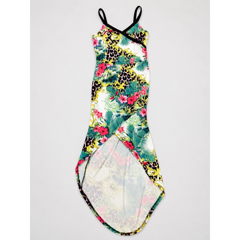 Venus Womens Tropical Floral Leopard Baroque Maxi Dress Size M Homecoming